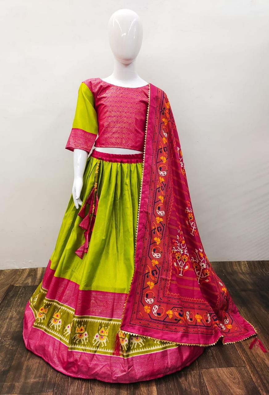 Fancy Peacock Dola Silk Kids Lahenga Choli Anant Tex Exports Private Limited