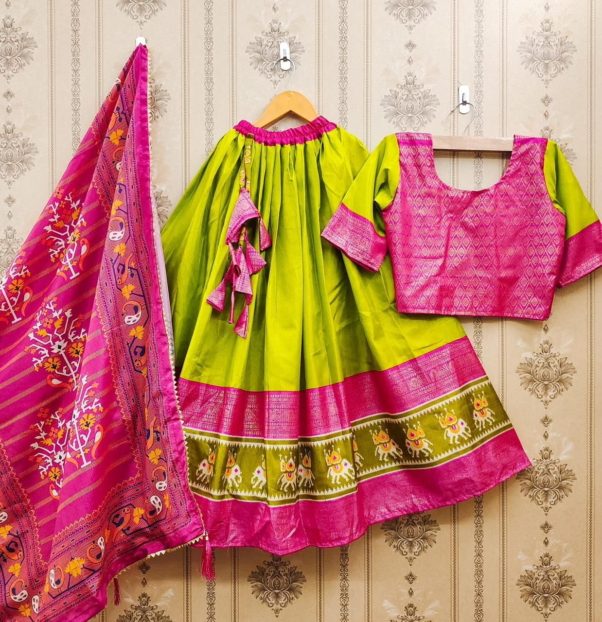 Fancy Peacock Dola Silk Kids Lahenga Choli Anant Tex Exports Private Limited