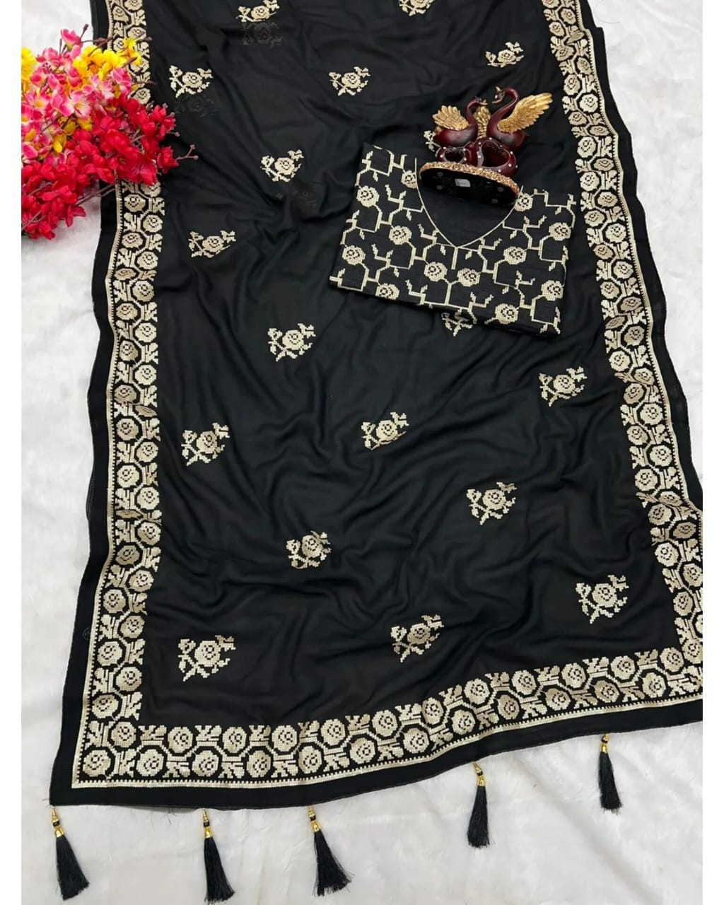 Party Wear Black-3 Saree Anant Tex Exports Private Limited