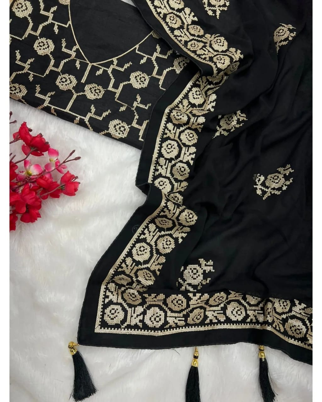 Party Wear Black-3 Saree Anant Tex Exports Private Limited