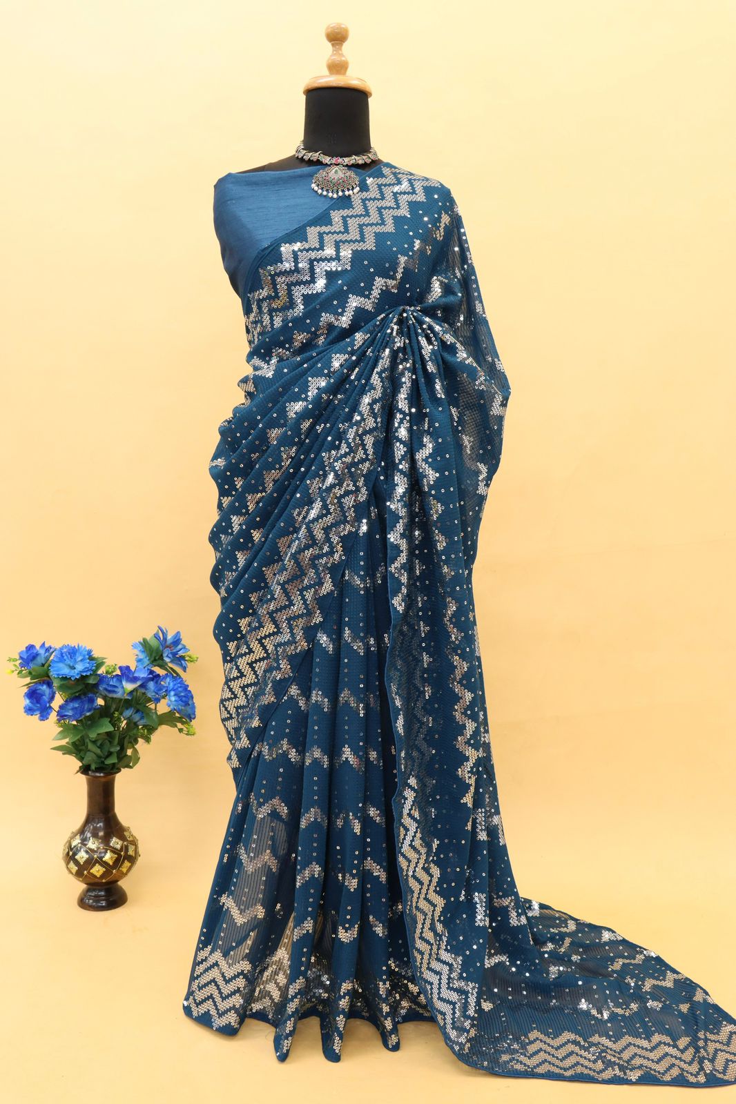 Avni Fancy Georgette Silk Saree Anant Tex Exports Private Limited