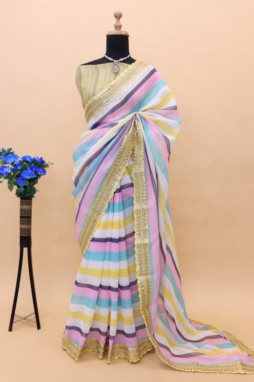 Sathiya Beautiful Pure Soft Linen Digital Printed Saree Anant Tex Exports Private Limited