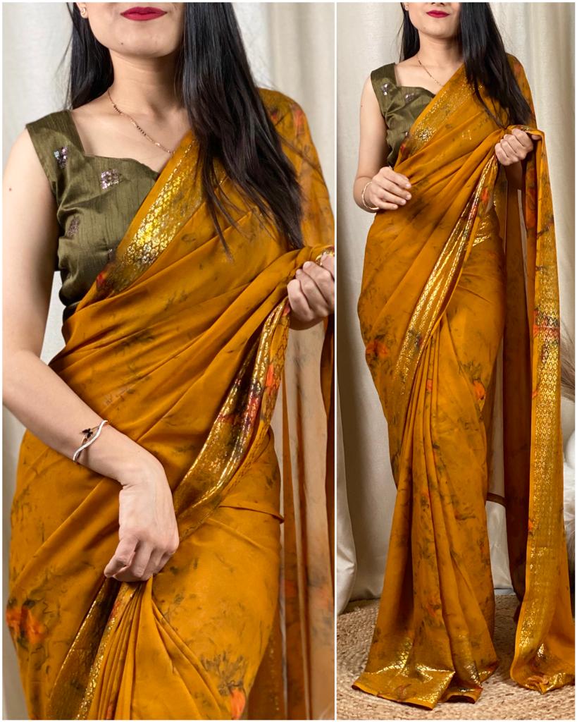 Party Wear Mrignania Stylish Saree Anant Tex Exports Private Limited