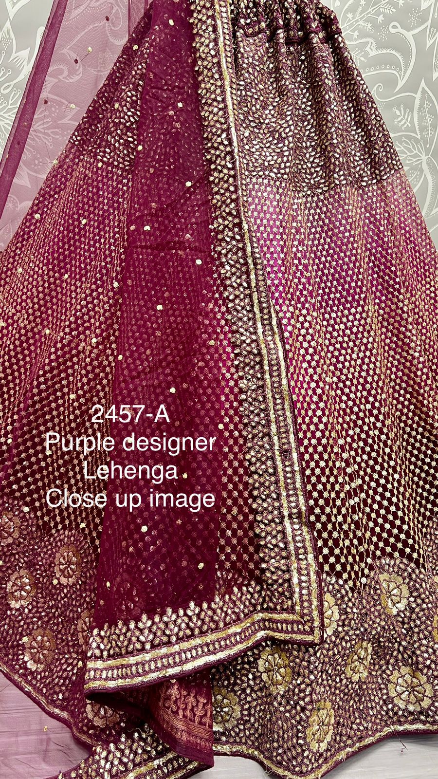 Buy Multi Color Pure Katan Silk Hand Applique Panelled Bridal Lehenga Set  For Women by Taisha Online at Aza Fashions.
