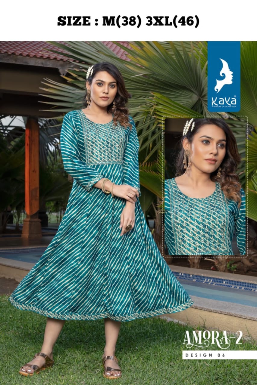 AMORA-2 ANARKALI LEHRIYA PRINT KURTI Anant Tex Exports Private Limited