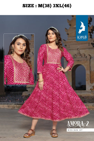 AMORA-2 ANARKALI LEHRIYA PRINT KURTI Anant Tex Exports Private Limited