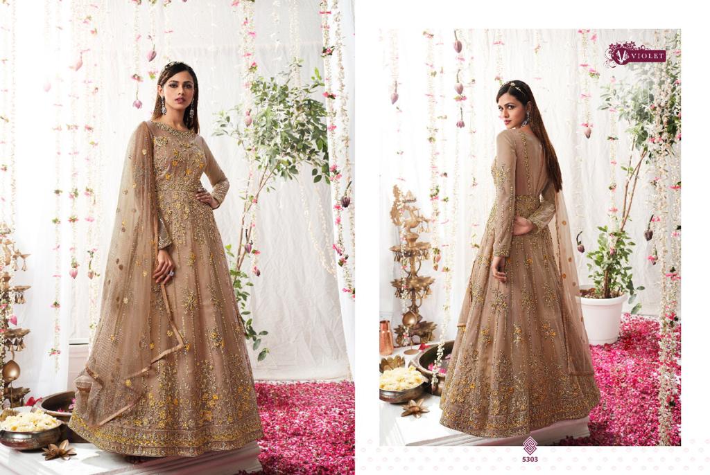 Swagat Violet 5301-5308 Series Exclusive Wedding Designer Long Suits Anant Tex Exports Private Limited